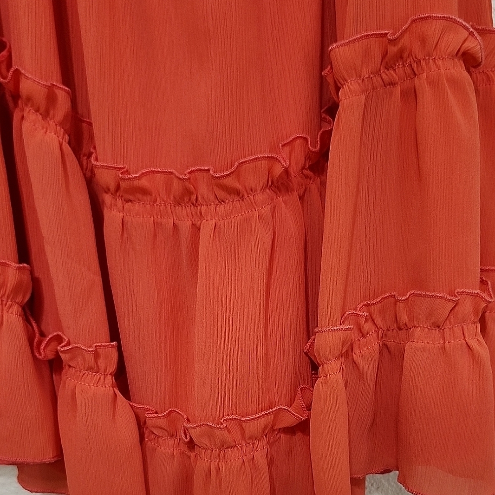 Pink Ruffled Tie Front Mini Sundress - Picture 4 of 12